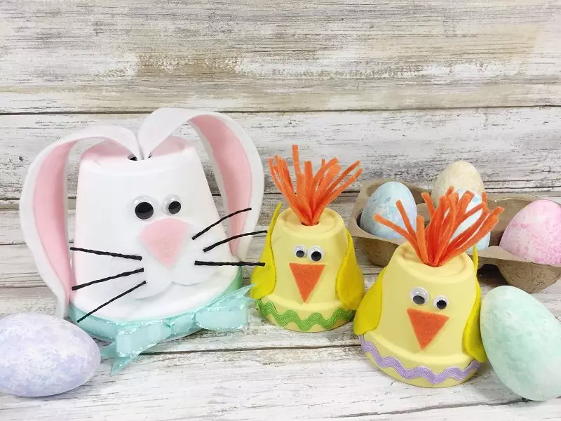 Create Cute Chick and Bunny Clay Pots in Just 15 Minutes with Creatively Beth!