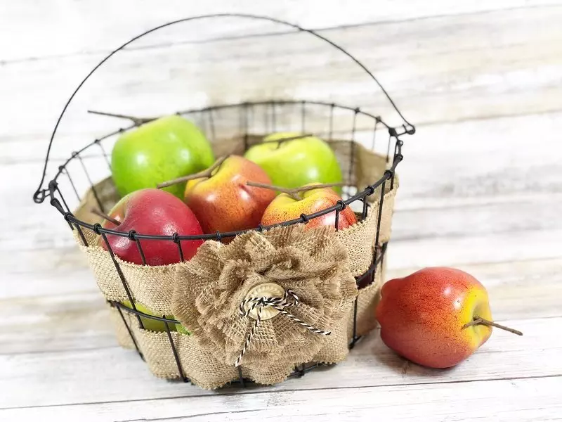 Woven Burlap Farmhouse Basket by Creatively Beth