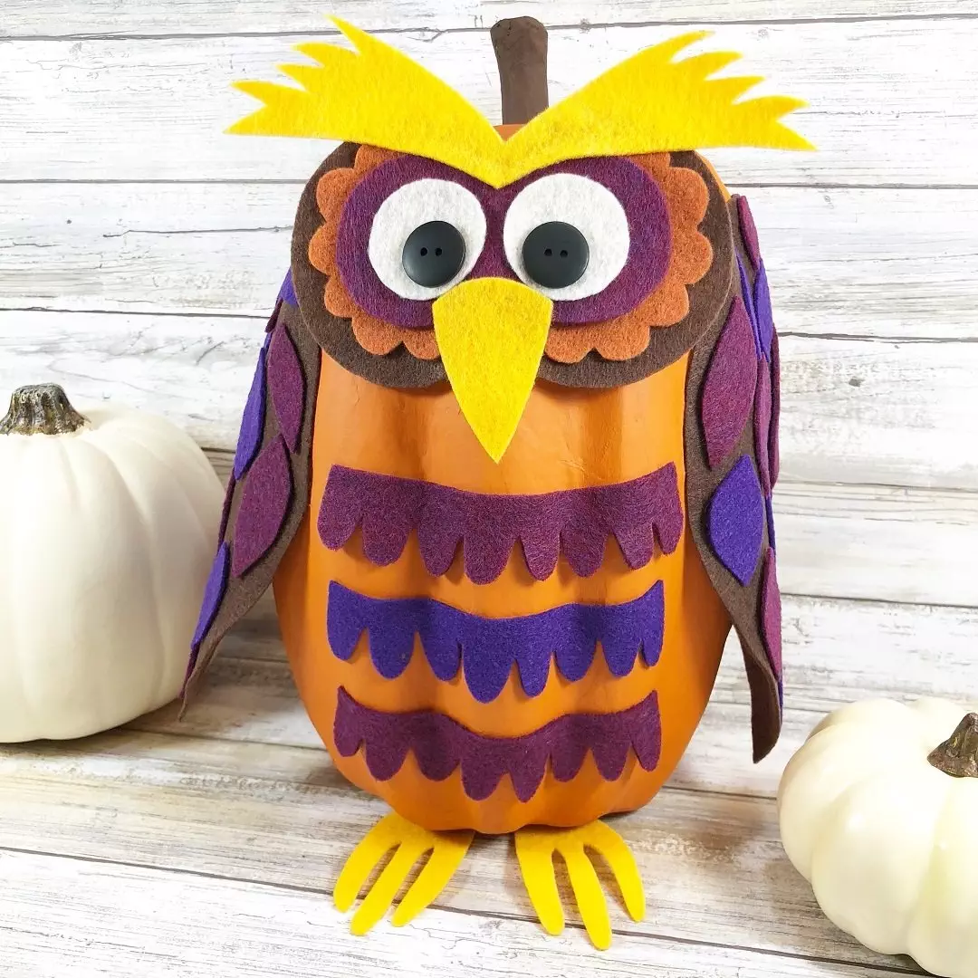 Creatively Beth No-Carve Owl Pumpkin