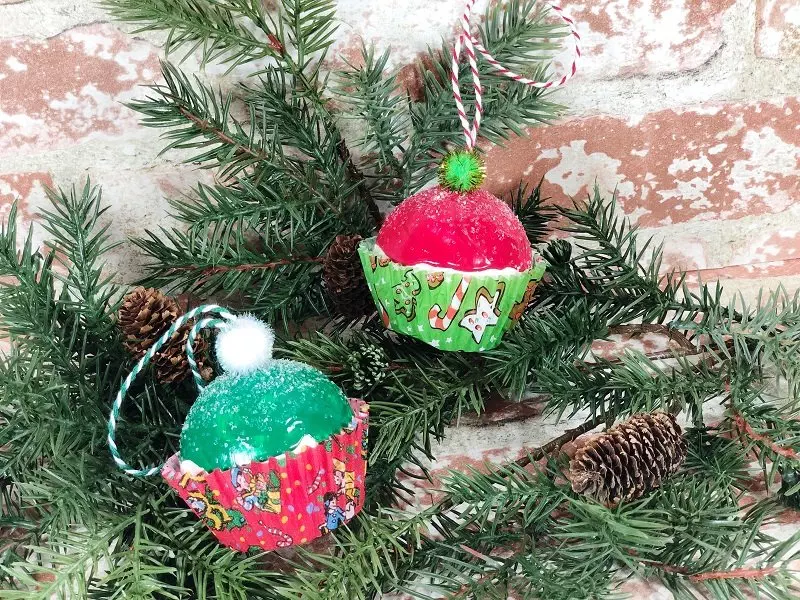 Dollar Tree Christmas Cupcake Ornaments #creativelybeth #dollartreecrafts #christmascrafts #christmascupcake