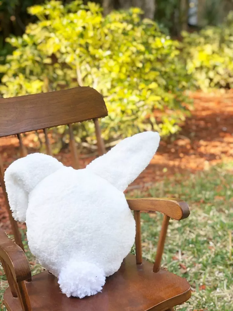 DIY PLUSH BUNNY STUFFIE CREATIVELY BETH #creativelybeth #bunny #stuffedanimal #howtosew #plush #stuffie #polyfil