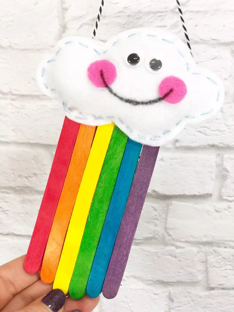 How to Create a Kawaii Rainbow from Craft Sticks