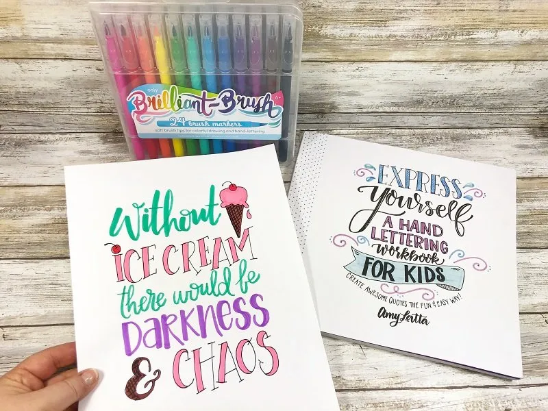 Hand Lettering with Kids a creative workbook by Amy Latta