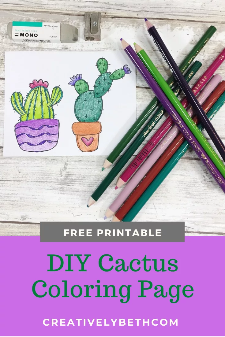How to Draw Succulents with a FREE Printable Creatively Beth #creativelybeth #freeprintable #cactus #coloringpage