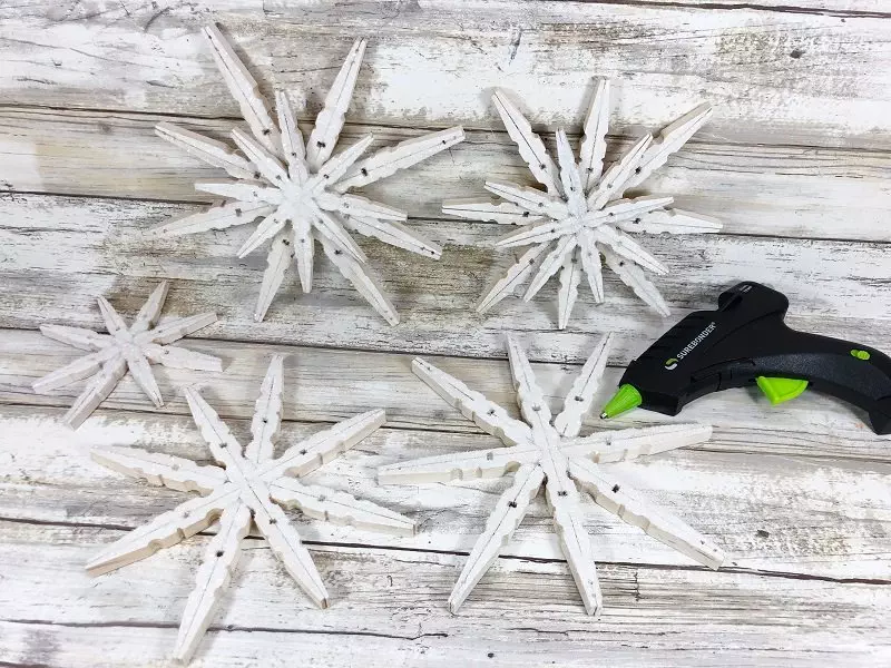 DIY Glittery Clothespin Snowflakes a Christmas in July Craft