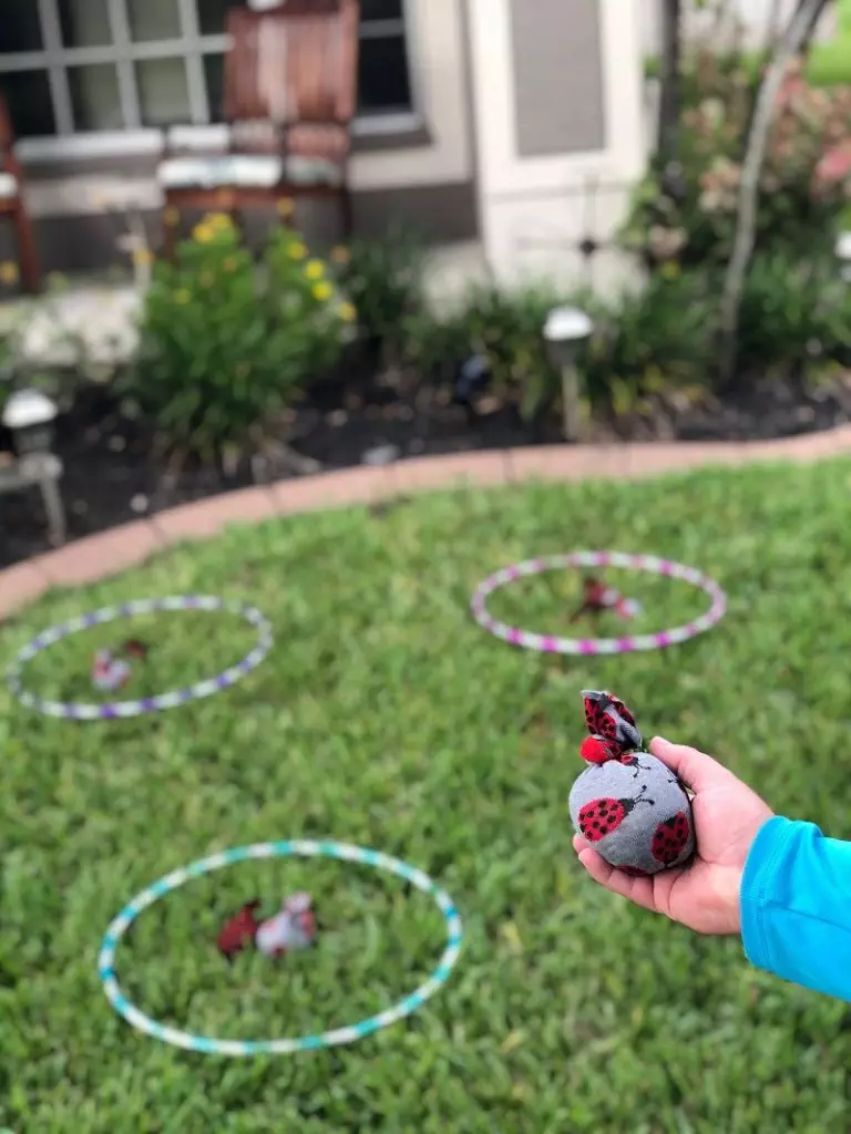 No-Sew Bean Bags for Patio Games with the Kids Creatively Beth #creativelybeth #kidsgames #beanbags #polypellets #fairfieldworld