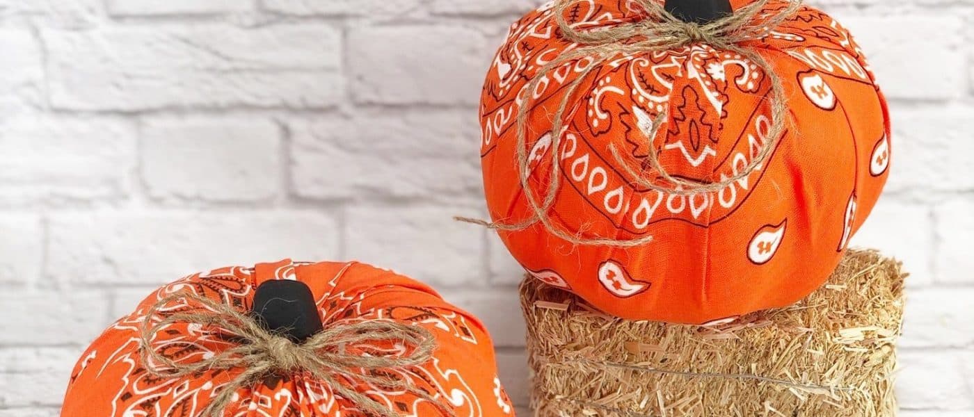Dollar Tree Bandana Pumpkins in 15 Minutes