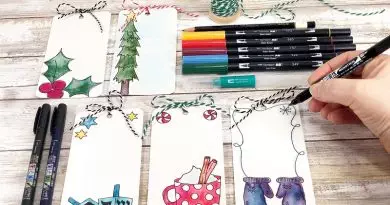 Twelve FREE Printable Holiday Tags to Watercolor with Tombow Creatively Beth #creativelybeth #freeprintable #holiday #tags #watercolor