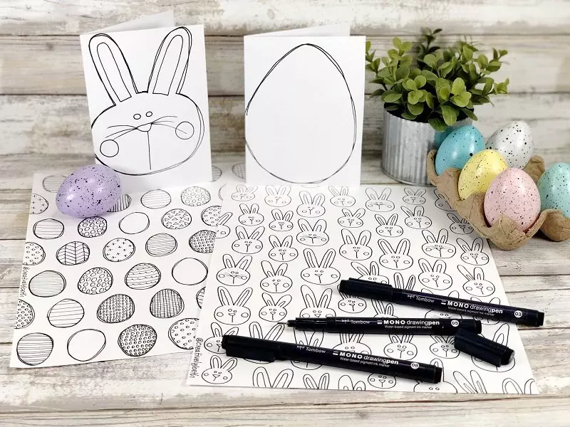 Free Easter Coloring Pages to Print and Color by Creatively Beth #creativelybeth #freeprintable #easter #coloringpages #coloringcards