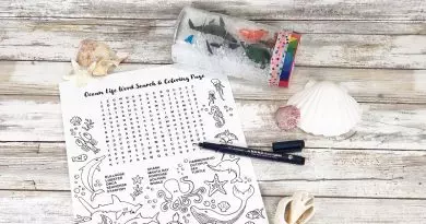 Easy Recycled Sensory Bottle with a Free Printable by Creatively Beth #creativelybeth #sensorybottle #freeprintable #wordsearch #doodles #madewithFFW