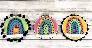 Boho Rainbow Embroidery Hoop for Fun Travel Crafts by Creatively Beth #creativelybeth #boho #rainbowcrafts #embroidery #createwithkunin #feltcrafts
