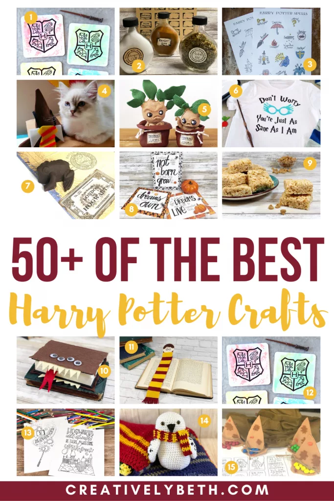 50+ Best Harry Potter Crafts and FREE Printables Creatively Beth #creativelybeth #harrypotter #bestharrypottercrafts #teamcreativecrafts