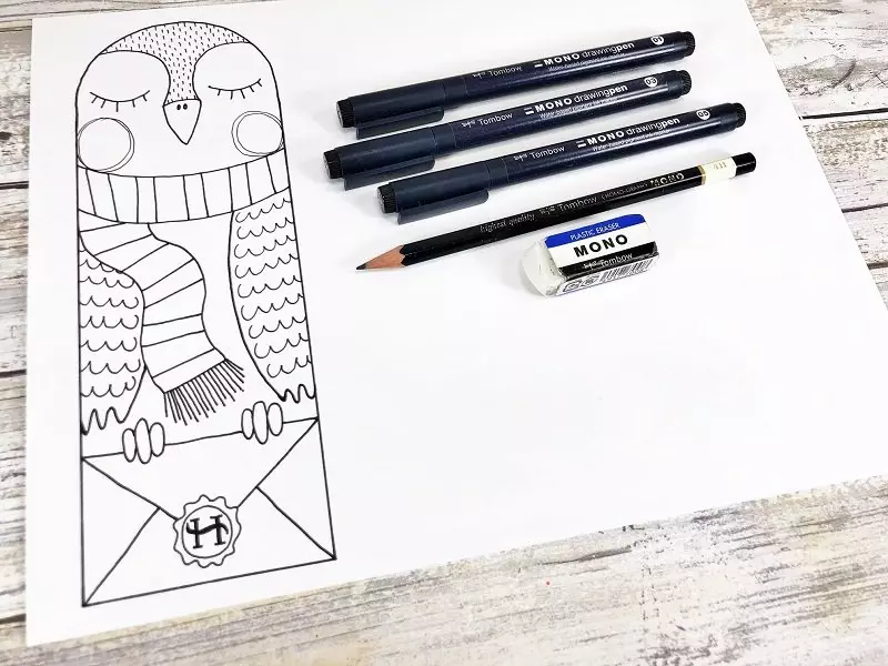 Free Harry Potter Owl Bookmark To Print And Color