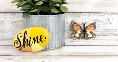 Hand Lettered Painted Rock with DecoArt by Creatively Beth #creativelybeth #decoart #handlettered #tombowusa #paintedrock #rockpainting