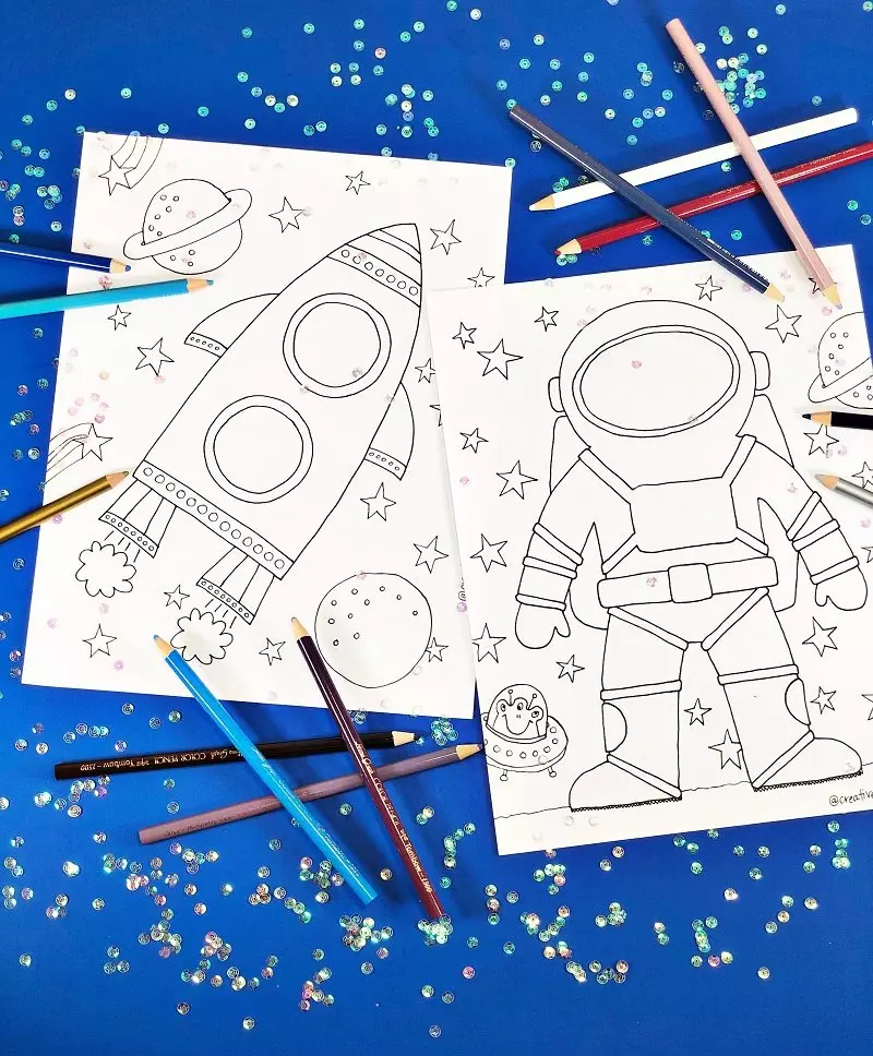 Easy How to Draw an Astronaut Tutorial and Coloring Page