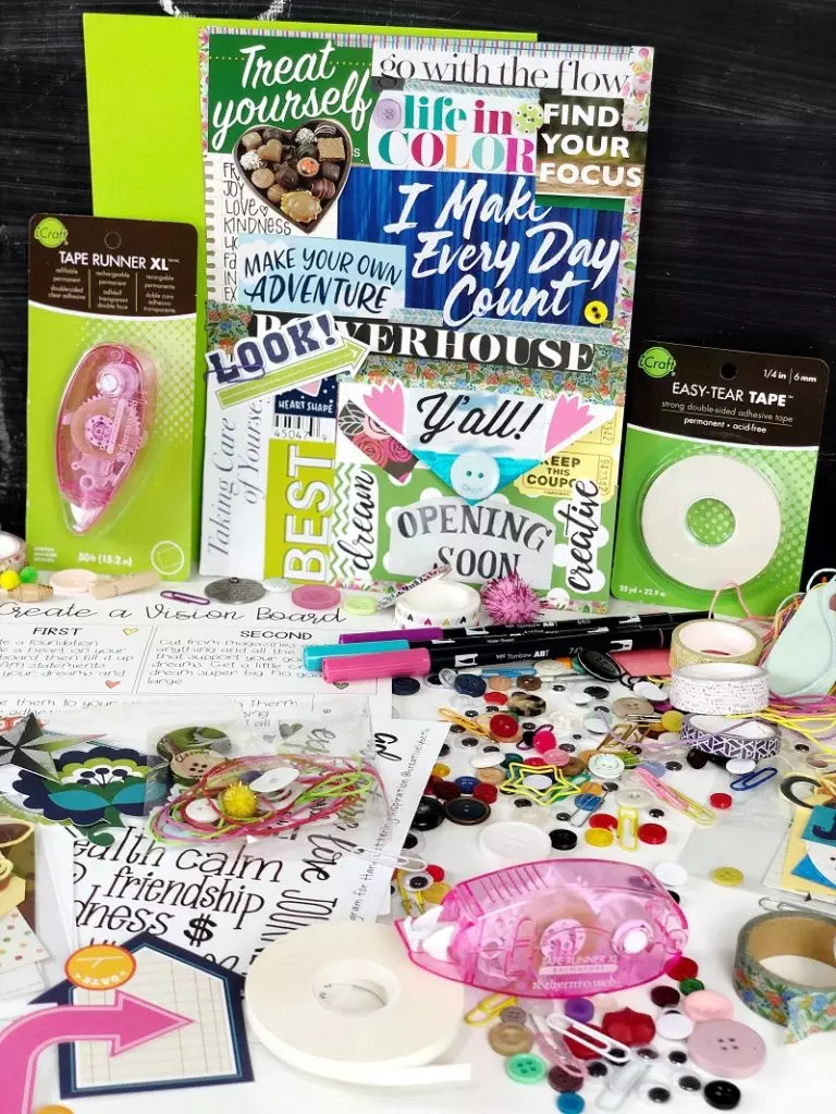 Create a Vision Board with Therm-O-Web Adhesives by Creatively Beth #creativelybeth #laurakellydesigns #visionboard #thermoweb