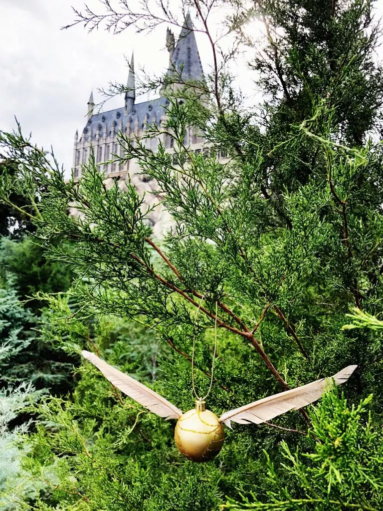 Harry Potter Golden Snitch Christmas Ornament with Dollar Tree Supplies by Creatively Beth #creativelybeth #harrypotter #goldensnitch #dollartree #christmasornament #crafts #diy