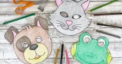 Free Printable Animal Masks for Kids to Color by Creatively Beth #creativelybeth #freeprintable #animal #masks #kidscrafts
