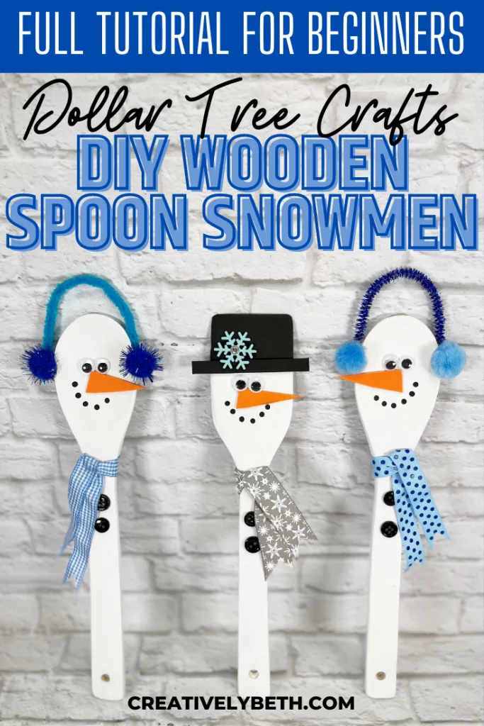 Dollar Tree DIY Wooden Spoon Snowman