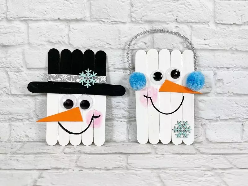 Dollar Tree Christmas Diy Craft Stick Snowman