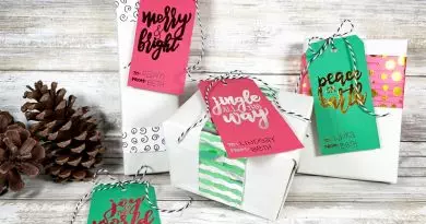 Free Printable Holiday Gift Tags Hand Lettered for Therm-O-Web Deco Foil by Creatively Beth #creativelybeth #thermoweb #decofoil #handlettered #handlettering #freeprintable #freedownload #heatfoil #christmas #tags