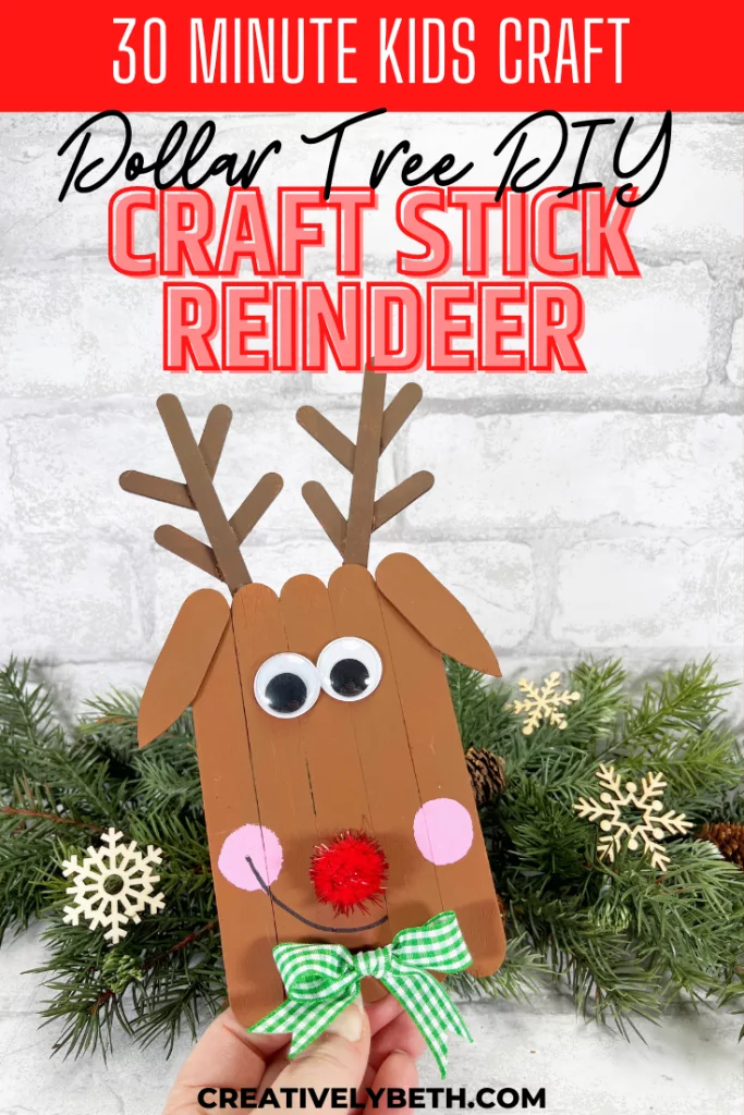 Dollar Tree Christmas Craft Stick Reindeer