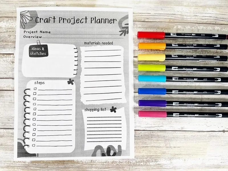 Free Printable Craft Project Planner