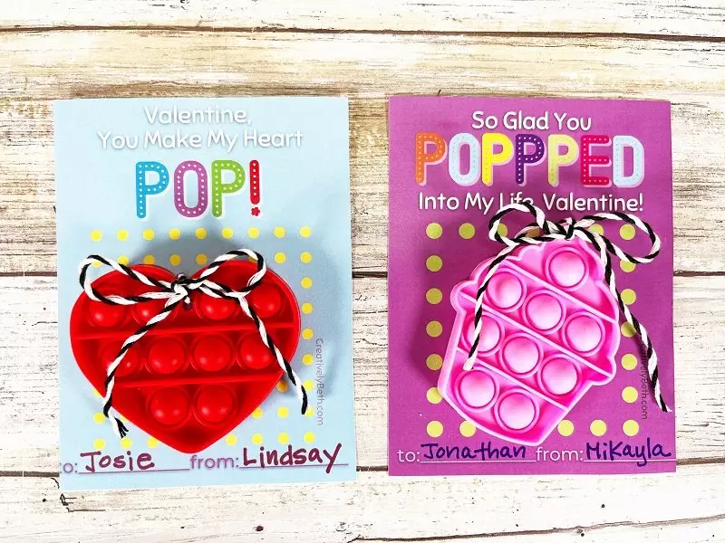 Free Printable Pop It Valentine Cards (8 Colorful Versions)