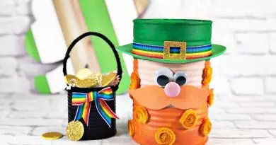 Recycled Tin Can Leprechaun Pot of Gold Kids Craft Creatively Beth #creativelybeth #recycled #can #stpatricksday #craft #diy #leprechaun #kids #potofgold #dollartree