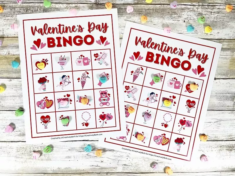 Valentine Bingo Cards Free Printable (24 Sets)