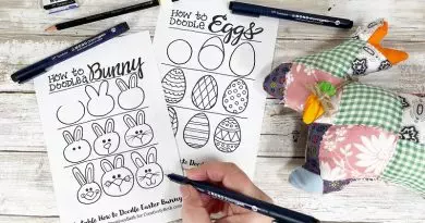 How to Doodle the Easter Bunny Printable by Creatively Beth #creativelybeth #doodle #freeprintable #easter #bunny #eggs #drawing #howto #rabbit #eastereggs #draw