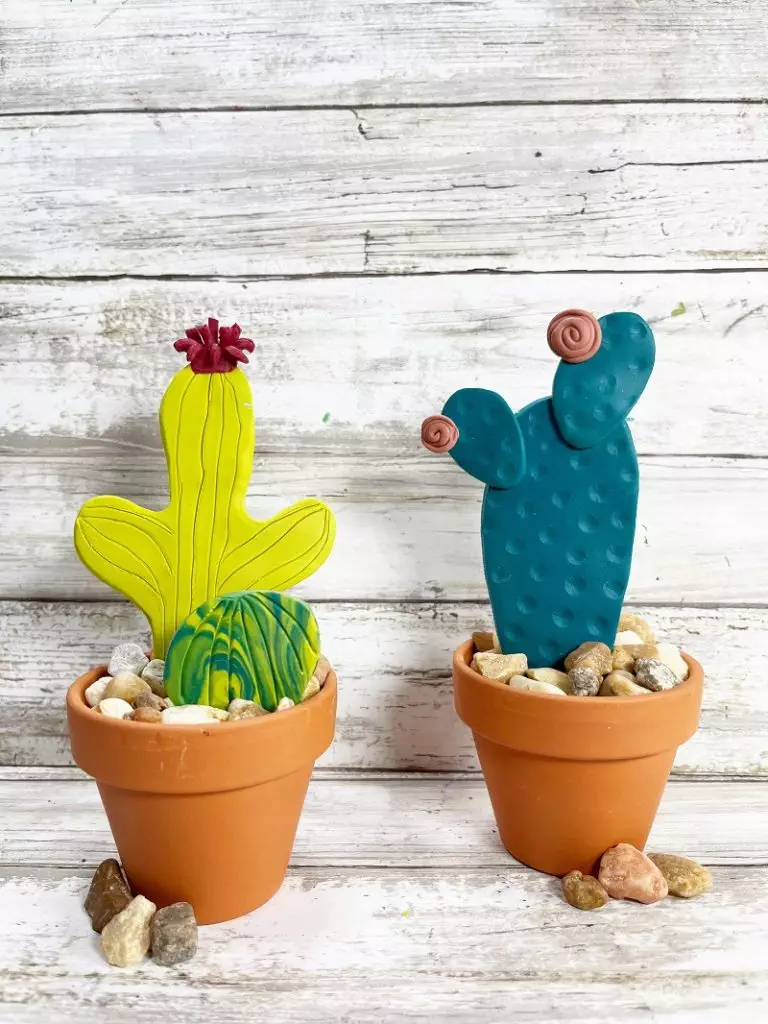 DIY Polymer Clay Cactus with Sculpey Souffle Creatively Beth #creativelybeth #sculpey #souffle #polymer #clay #cactus #diy #craft #home #decor