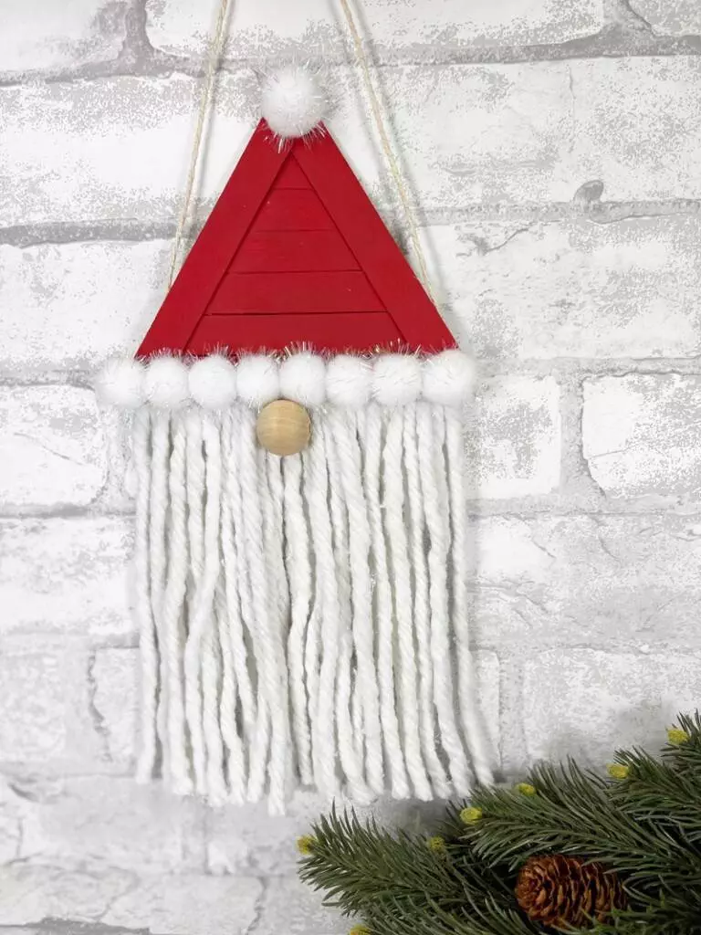 Dollar Tree Santa Gnome Creatively Beth #creativelybeth #dollartree #craft #diy #santa #gnome #christmas #mop #craftstick #popsiclestick