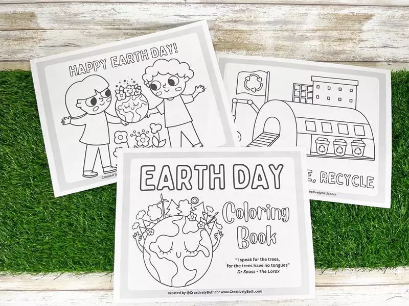 Printable Earth Day Coloring Book Creatively Beth #creativelybeth #earthday #coloring #book #kids #earth