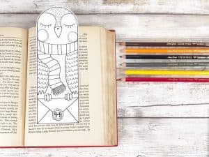 FREE Harry Potter Owl Bookmark to Print and Color