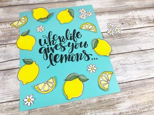 Hand Lettered Lemonade Quote and Free Doodles