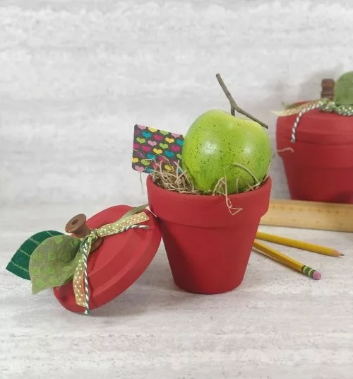 Easy Clay Pot Apple for Teacher