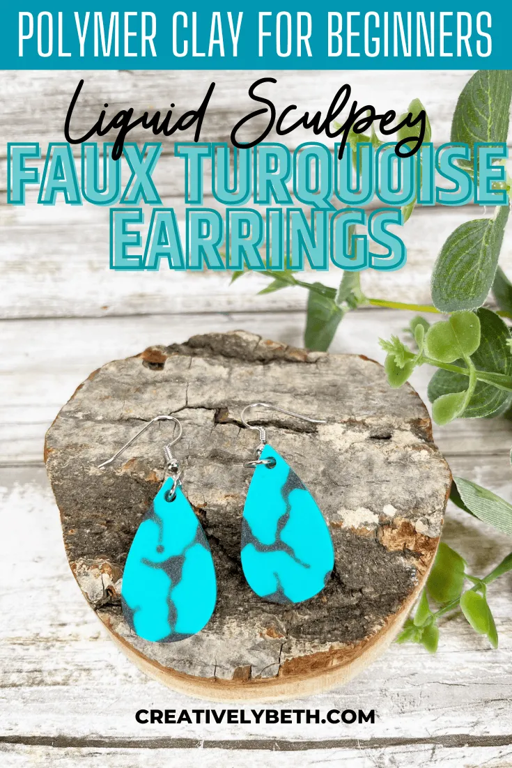 DIY Faux Turquoise Earrings with Liquid Sculpey