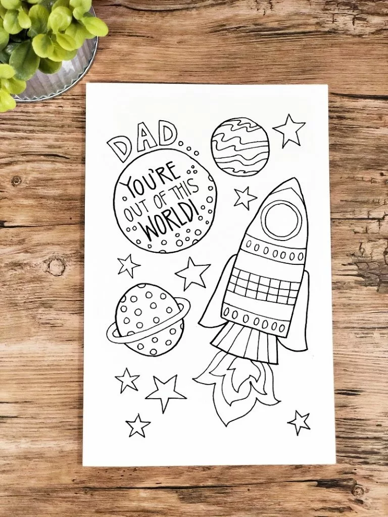 Four FREE Father's Day Cards to Print and Color