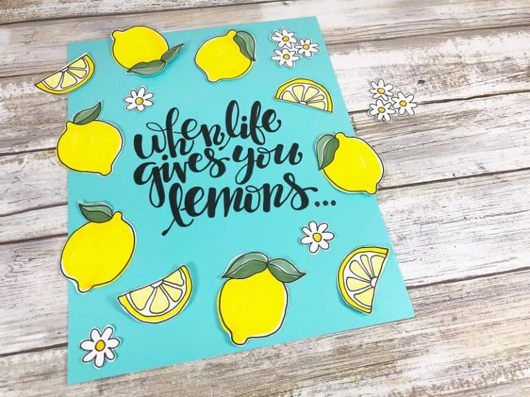 Hand Lettered Lemonade Quote and Free Doodles