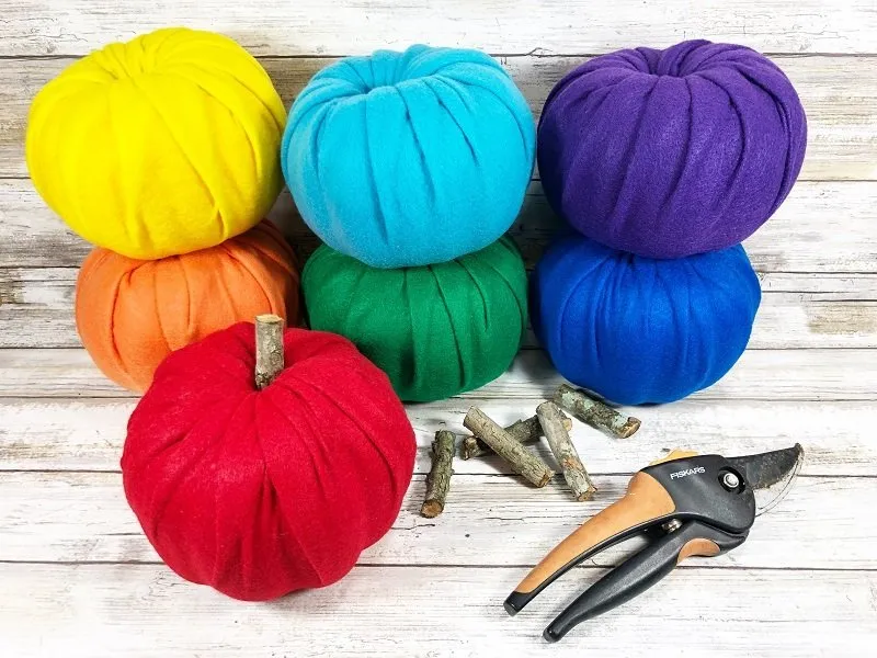 How to DIY Rainbow Dollar Tree Pumpkins