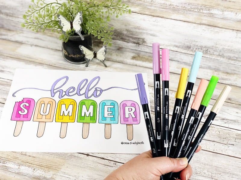 Hello Summer FREE Printable and Coloring Page