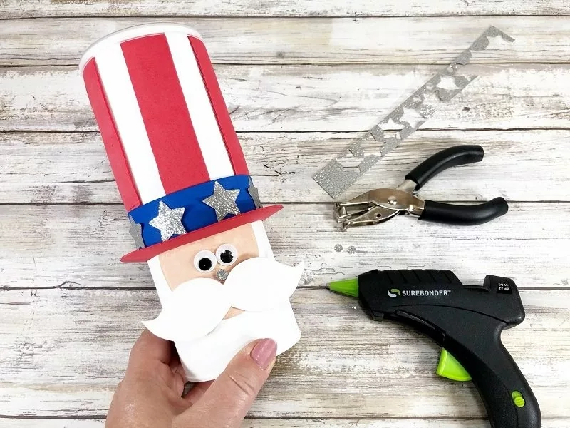 Uncle Sam Upcycled Chip Can for the Fourth of July