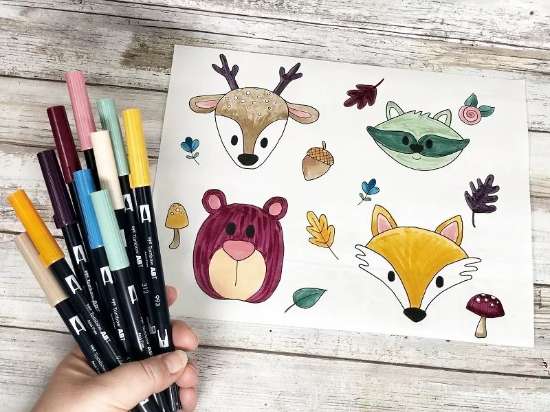 WOODLAND ANIMAL DOODLES 11 | Creatively Beth