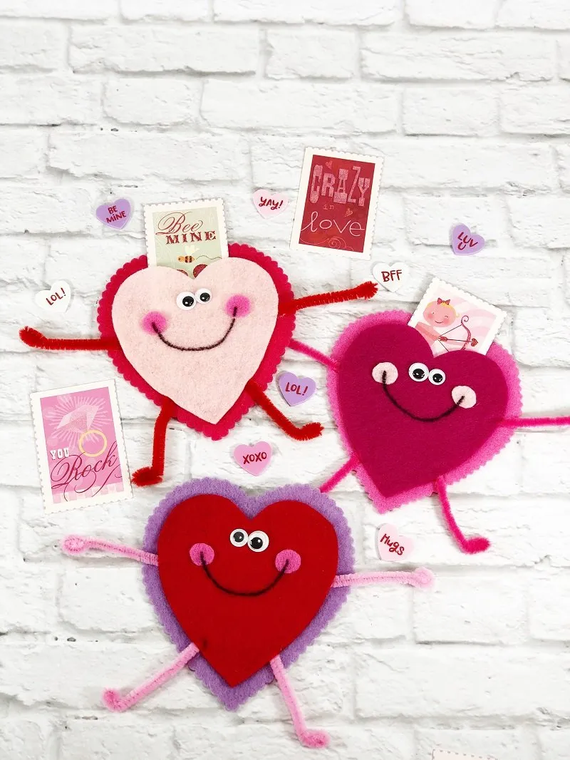 Dollar Tree Craft Felt Heart Pocket People