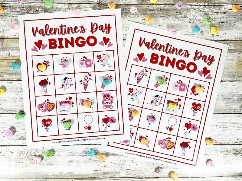 Valentine Bingo Cards Free Printable (24 Sets)