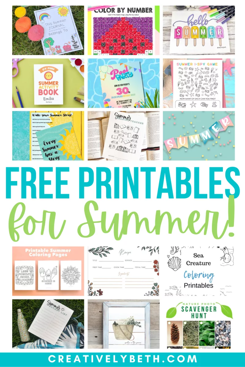 Hello Summer FREE Printable and Coloring Page