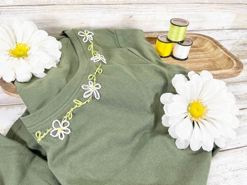 Floral Embroidery Tee main image 0