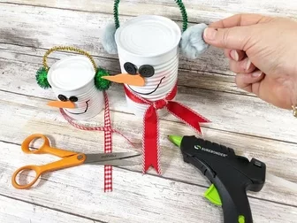 How to Make Recycled Tin Can Snowmen for Christmas