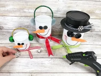 How to Make Recycled Tin Can Snowmen for Christmas